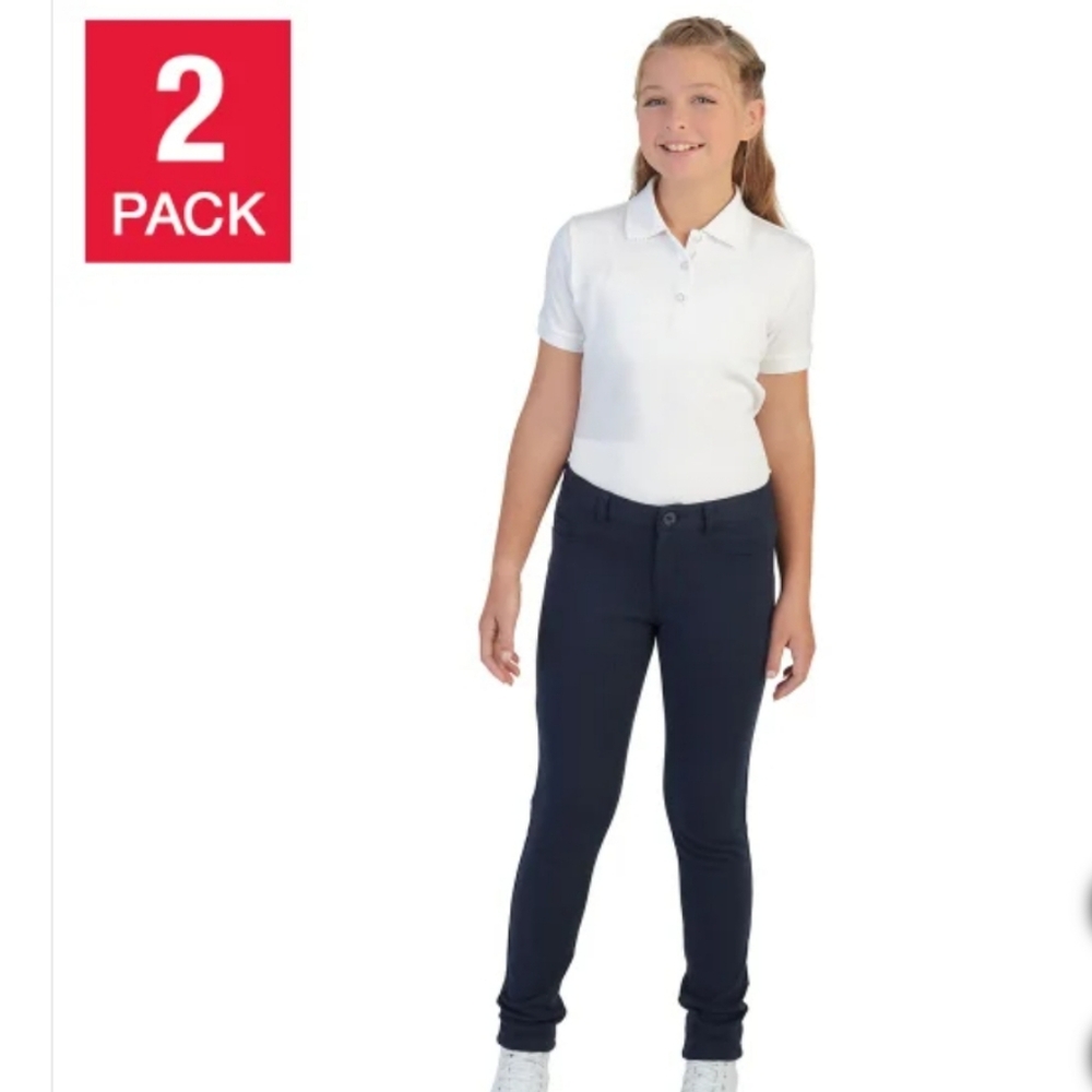 French Toast Youth 2-pack Slim Fit Pant Girl's School Uniform Pants nwt